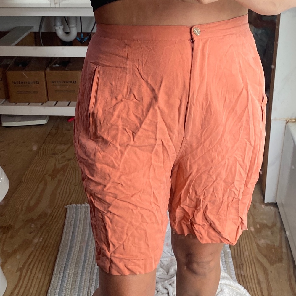 Pineapple Moon Silk Trouser Shorts Women’s Shorts 100% Silk size small